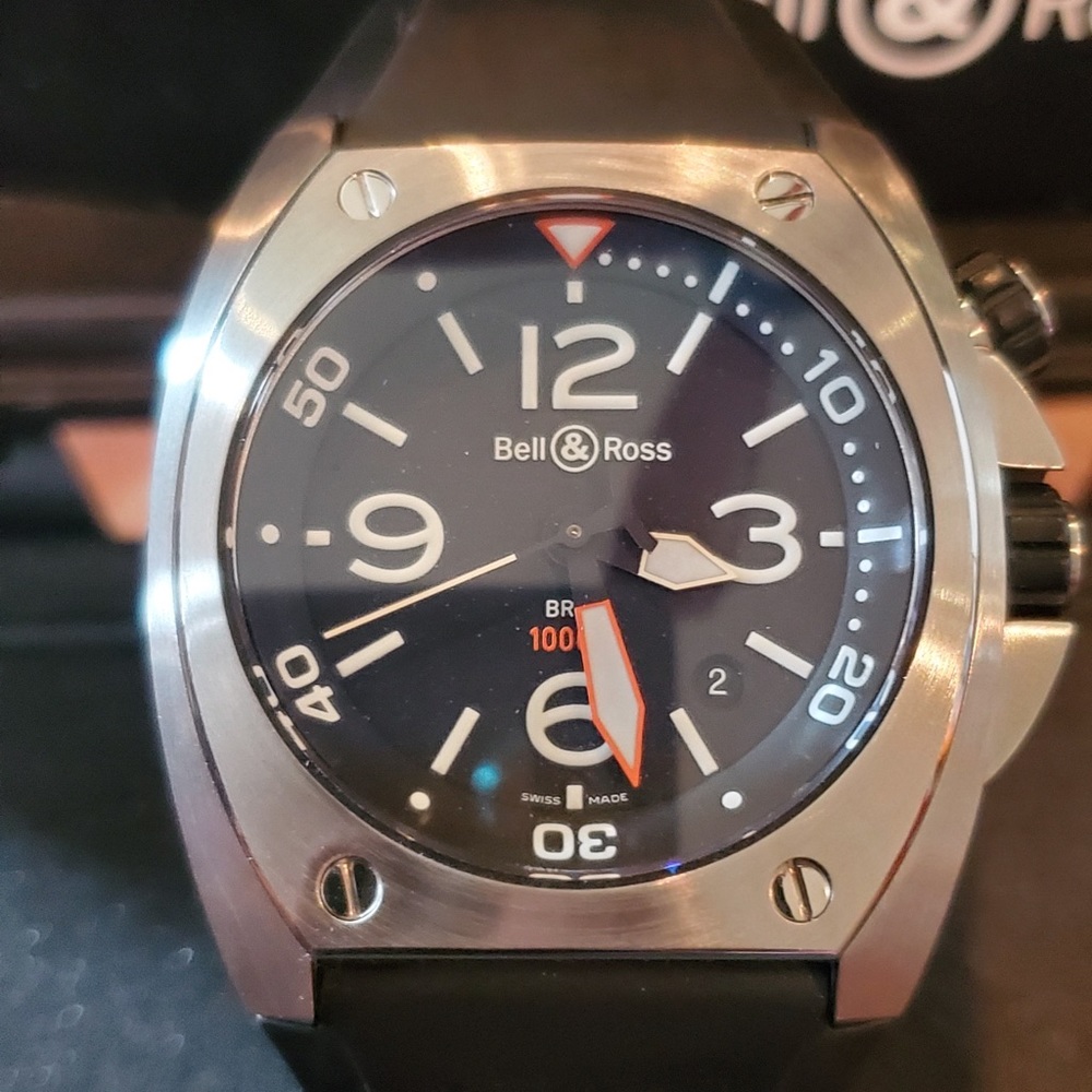 Bell & Ross BR02-20-S W/ authentic BR Rubber Strap